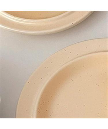 Serving Plates Dessert Plate Simple Round Tableware Beige Breakfast Plate Dinner Salad Plate Kitchen Restaurant Cafe Simple Plain Plate for Appetizer Dinner and Desserts - Buy Online on SooperMarket.com