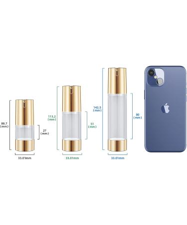UMETASS 1oz Gold Airless Pump Bottles - Set of 6 for Cosmetics and Toiletries Refill - 3pcs Shampoo Bottles Included - Buy Online on SooperMarket.com