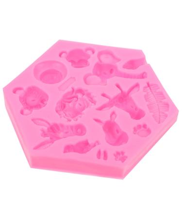 Cabilock 1pc Animal Silicone Mold Forest Animal Christmas Decor Muffin Non Stick Pink Fondant Cake