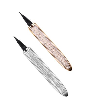 Mikinona Liquid Eye Liner 2pcs Diamond Eyeliner Elf Eyeliner Liquid Liner Pen Diamond Kits Makeup Pens Make up Cosmetics 1 count (Pack of 1) Assorted Color