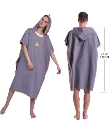 Megawodar Microfiber Poncho Towel - Adult Surf Beach Wetsuit Changing Robe - Gray - Buy Online on SooperMarket.com