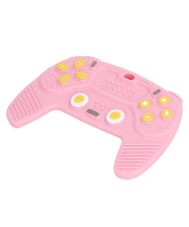 Silicone Teether High Simulation Game Controller Shaped Teether Deformation Prevention for Home Use (Pink)