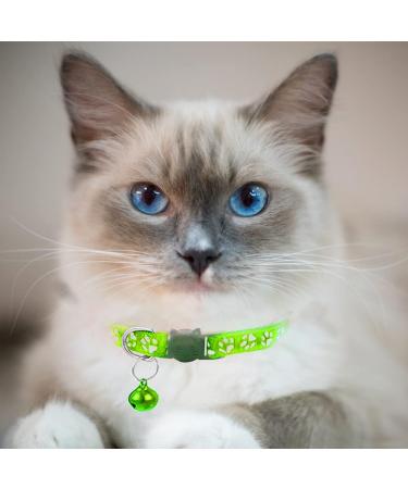 Hepplly 2-Pack Cat Collars - Quick Release Reflective Kitten Collars with Bell | Fluorescent Green | International Shipping - Buy Online on SooperMarket.com