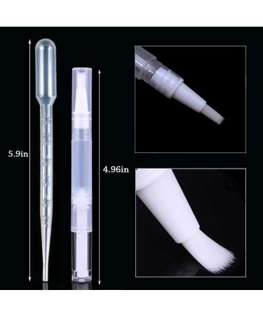 Kalolary 15Pack 3ML Nail Oil Pen Container with Brush Tip Empty Cuticle Oil Lip Gloss Container Applicators Eyelash Growth Liquid Tube with 5PCS Transfer Pipettes - Buy Online on SooperMarket.com