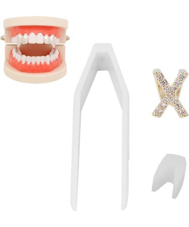 Metal Teeth Brace for Party Fashionable Jewelry Decoration Plated English Letter X Fits Most Tooth Sizes Portable - Buy Online on SooperMarket.com