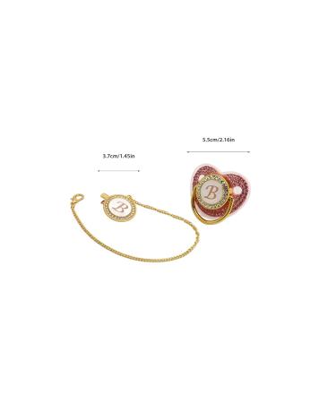 Gold Baby Pacifier Set - Rhinestone Covered Lightweight Pacifier for 6-18 Months - Perfect for Home Use (Letter B) - Buy Online on SooperMarket.com