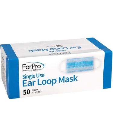 ForPro 3-Ply Disposable Ear Loop Face Mask - 50 Count | Latex-Free, Hypoallergenic, Fiberglass-Free | Protects Against Pollen & Dust - Buy Online on SooperMarket.com