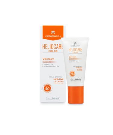 Heliocare Colour Gelcream Brown SPF 50 50ml / Sun Cream For Face / UVA and UVB Anti-Ageing Sunscreen Protection / Combination Dry Oily and Normal Skin Types / Natural-looking foundation coverage