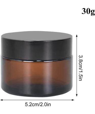 Amber Glass Empty Can - 6 Pieces Refillable Containers 30ml/50ml for Cosmetics Creams & Oils | Brown Glass Ointment Jars for Women & Girls - Buy Online on SooperMarket.com