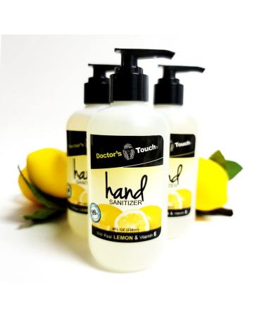 Doctor's Touch Hand Sanitizer with Lemon, Vitamin E, Aloe Vera - 99% Germ Protection - 70% Alcohol - Antibacterial - Hydrating Formula (8oz & 2oz) - Buy Online on SooperMarket.com