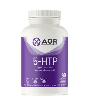 AOR - 5-HTP 50mg 90 Capsules - 5-Hydroxytryptophan - Mood Support Fibromyalgia Relief Migraine Headache Relief Depression Relief Insomnia Sleep Support and Serotonin Supplement