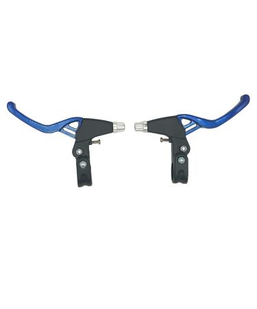 BNVB 1 Pair Bicycle Brake levers, 2pcs Aluminium Alloy Bike Brake Handle Universal 4 Finger 2.2cm fits for Most Bicycle, MTBBMXRoad Bike. (Blue)