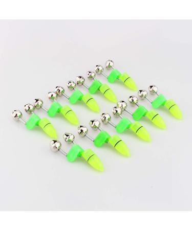 Zerone LED Twin Bells Fishing Alarm - 10 Pcs Night Fishing Accessory with Rod Clip Tip - Green Fish Bait Alert - Buy Online on SooperMarket.com