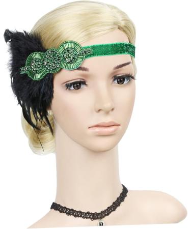 HAPINARY Feather Headdress Vintage Hairband Hair Band Headdress for Party Hairband Party Headdress Hijab 1920s Headband Dance Headpiece Turban Party Headwear Bride Accessories Prom One Size Green - Buy Online on SooperMarket.com