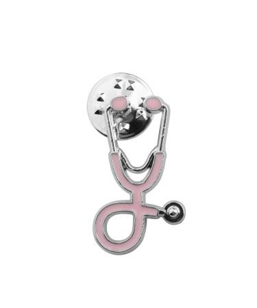 Nurse Stethoscope Enamel Pin Medical Doctor Nurse Stethoscope Brooches Christmas Gift Pink-s