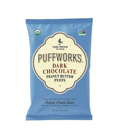 Puffworks Chocolate Organic Peanut Butter Puffs  Organic  Kosher  Non-GMO  Gluten-Free (3 3.5 oz bags))