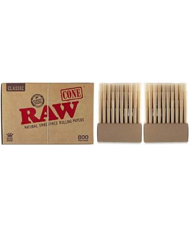 800 Count RAW King Size Natural Classic Unrefined Pre Rolled Cones | Rolling Papers - Buy Online on SooperMarket.com