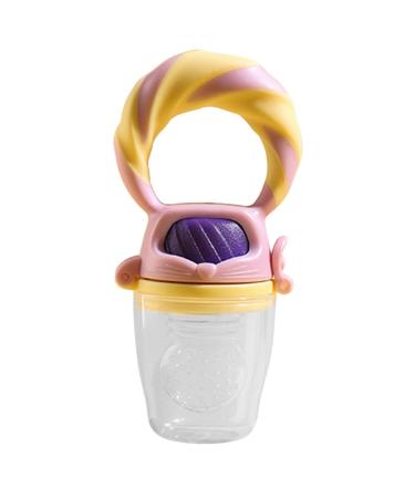 Fruit Pacifier Feeding Silicone for Fruit Vegetables Soft Safe Silicone Feeder Pouches Training Massage Toy Teether Shenrongtong Pink