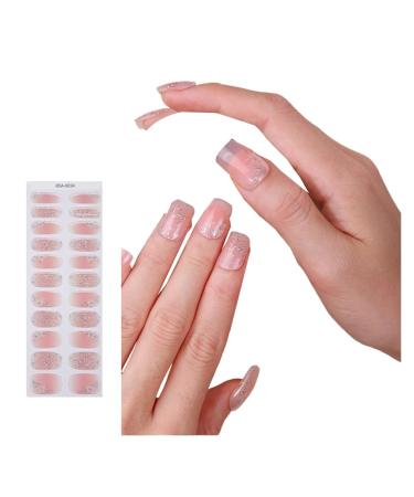 Ruarby French False Nails Stick on Nail Short Square Gradient Press on Nail DIY Art Accessories Display for Personal Style C39D29