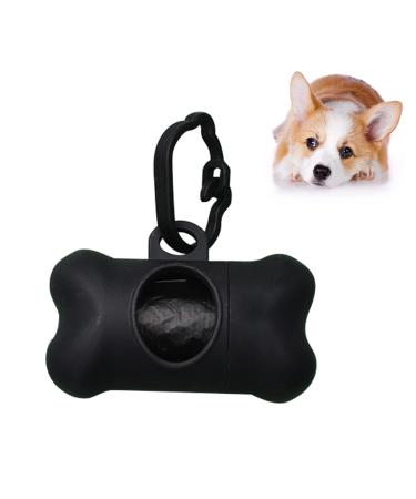 ZENVALY Dog Poop Bag Dispenser Dog Waste Bag Dispenser with Clip Lead 1 Roll of Poop Bags Black