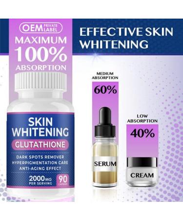 ROCKPEAK Skin Whitening Glutathione 2000 mg - Brightening Pills | 90 Capsules for Radiant Skin - Fast International Shipping - Buy Online on SooperMarket.com