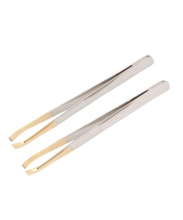 2 Pieces Eyebrow Tweezers Profession Elle Stainless Steel Grown Hair Eyebrow Facial Hair Removal Tweezers Beauty Tools