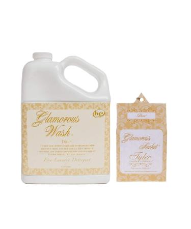 Tyler Candle Glamorous Wash Diva Laundry Detergent 128oz w/Diva Sachets Bundle (1) 64 Ounce (Pack of 2)