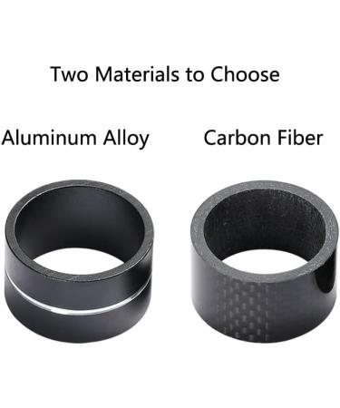Boenoea 1-1/8 Inch Bicycle Headset Spacer - Aluminium Alloy/Carbon Fiber - Black - Buy Online on SooperMarket.com