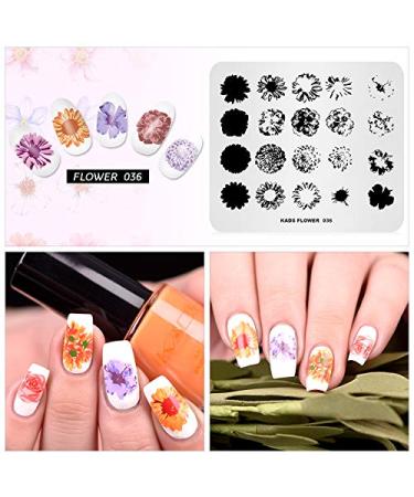 Nagel Flower Pattern Watercolor Nail Art Stamps - DIY Manicure Decor FL036 - Buy Online on SooperMarket.com