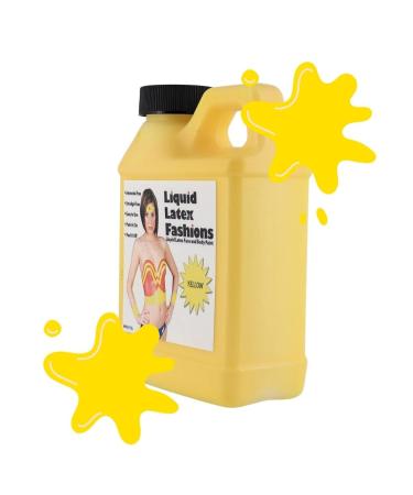 Yellow Liquid Latex Body Paint 8 Oz - Ammonia Free Odorless Easy Application for Cosplay & Professional Monster Makeup - Buy Online on SooperMarket.com