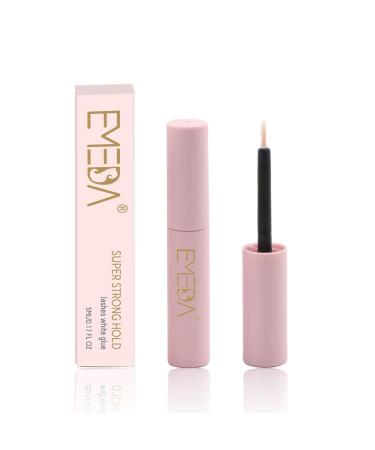 EMEDA Eyelash Glue for False Lashes Super Strong Hold Long Lasting 24H Waterproof Latex Free Best Lash Glue Eyes Strip White Clear Lash Adhesive 5ml 0.17oz White Glue