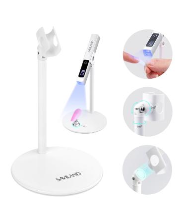 SAVILAND U V Nail Lamp Stand: Sturdy Only U V Light Stand for Gel Nails Polish 360 Adjustable Magnetic Rotation U V Nail Light Stand Portable Handsfree Builder Nail Gel Lamp Stand Home Salon Manicure