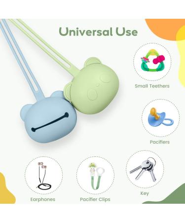 Shop Airfish Silicone Pacifier Box 2 Pack - BPA-Free Baby Bear Pacifier Holder & Travel Case in Blue & Green - Buy Online on SooperMarket.com