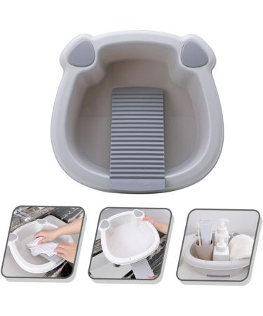1 Set wash basin Clothes Hand Wash Board laundry bucket washing up basin underwear child pan Grey 30x29cm - Buy Online on SooperMarket.com