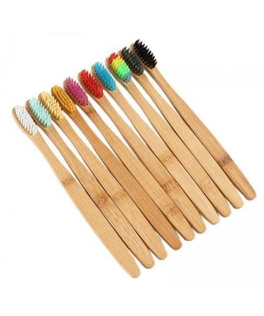 Folpus 6x 10 pieces toothbrushes with soft bristles colorful for the