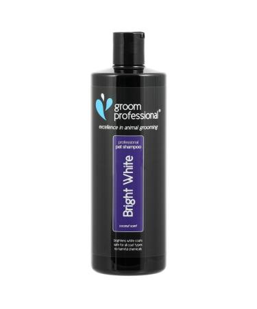 GROOM Professional Bright White Dog Hampoo White Fell - deep cleaning shampoo for dogs - bright white fur on - brightening shampoo - Removes stains and smells 450ml coconut fragrance 450 ml (1 Pack)