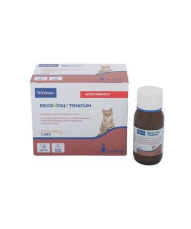 Virbac Recovital Tonicum Cat |6 x 45 ml |Liquid diet supplementary feed for cats |For nutritional restoration and in the convalescence