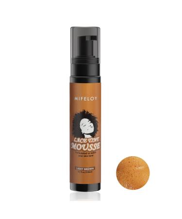 Women's Melting Mousse Foam for Lace Front Wigs and Hair Pieces - 3.4 fl oz Mocha Light Brown Natural Finishing Edge Control Bold Hold Lace Spray Glue for Wigs and Toupees Wig Tool Set Light Brown-100ml