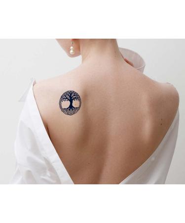 Yggdrasil Tree of Life Temporary Tattoo 4 Sheets Lasting 1-2 Weeks for Adults Realistic Semi-Permanent Ink for Chest, Neck, and Arms - Buy Online on SooperMarket.com