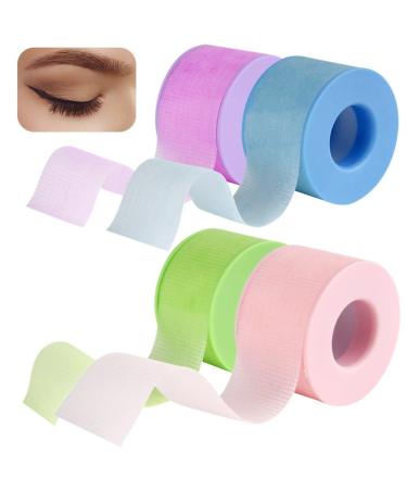 Adhesive Fabric Tape for Extensions of Eyelashes 4 Rolls Breathable Under Eye Microporous Fabric Tape for Lash Enhancements