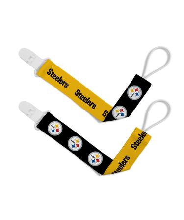 BabyFanatic Pacifier Clip 2-Pack - NFL Pittsburgh Steelers - Officially Licensed Baby Apparel
