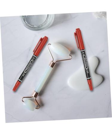 Beavorty 6pcs White Eyebrow Mapping Pencil Makeup Marker Pens Cosmetic Liner Leather Pen 13.9x1.8cm Red - Buy Online on SooperMarket.com
