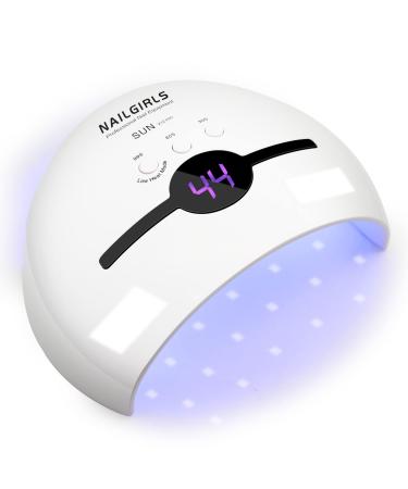Portable Gel UV LED Nail Lamp NAILGIRLS 48W LED UV Nail Lamp for Gel Nails Polish Manicure&Pedicure UV Lamps for Gel Nails Professional Salon Curing Lamp with 3 Timer Setting Modes Smart Sensor White