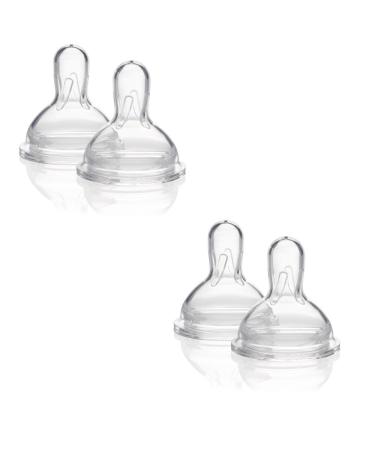 Medela Medium-Flow Wide Base Nipples for 4-12 Months (2 Packs of 3)