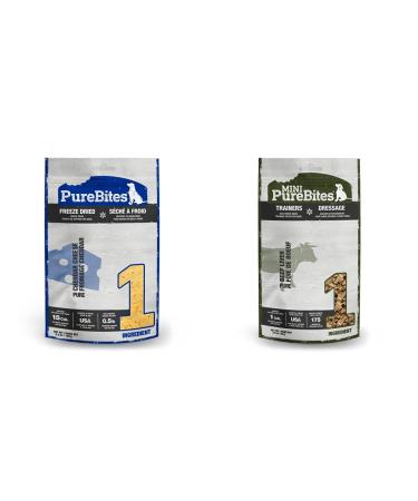 Purebites Cheddar Cheese Dog Treats and Mini-PureBites Freeze Dried Beef Dog Treats