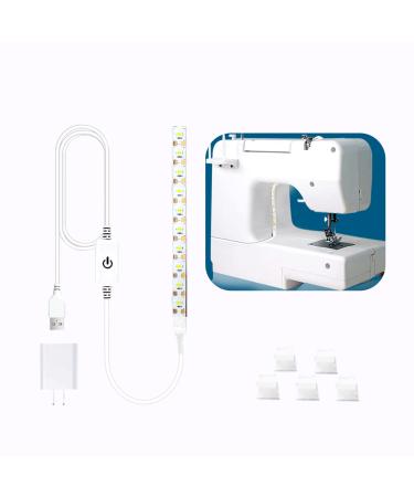 Gipoyent Sewing Machine Light LED Strip with Touch dimmer and USB Power Adapter 18 Light 6500K Cold White Light Suitable for All Sewing Machines (1 Pack)
