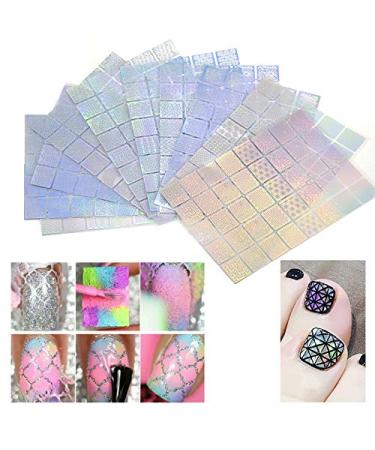 400 Pieces Nail Vinyls Stencil Kit Nail Guide Template&Sticker for Nail Art Tips Decals Total 10 Sheets Mixed 36 Designs