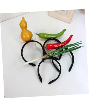 SKISUNO Chili Hair Hoop Headband Hair Accessories for Kids Chili Pepper Hat Chili Design Hair Hoop Fruit Man Elastic 1 count (Pack of 1) Green - Buy Online on SooperMarket.com
