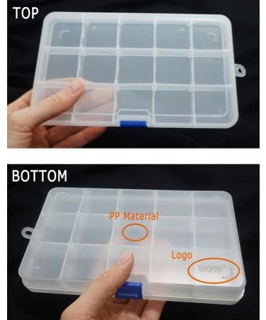 DUOFIRE Adjustable Plastic Organizer Container Storage Box with 15 Grids - 4 Pack, Ideal for Jewelry, Beads, Earrings, Fishing Hooks, Small Accessories - Buy Online on SooperMarket.com