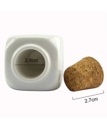 Porcelain Nail Art Acrylic Glass Dappen Dish with Wooden Lid - White - Buy Online on SooperMarket.com